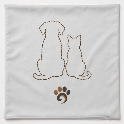 Housse de coussin personnalisée Pachinu, vue à plat sans garnissage : le portrait de votre animal, créé à partir de votre photo